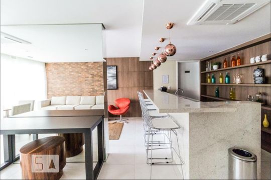 Área comum - Salão de festas de apartamento para alugar com 1 quarto, 35m² em Água Branca, São Paulo
