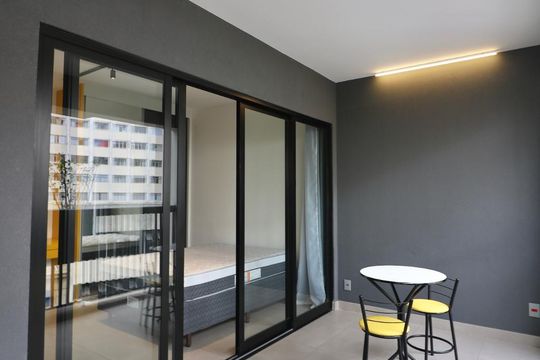 Varanda de kitnet/studio à venda com 1 quarto, 33m² em Vila Buarque, São Paulo