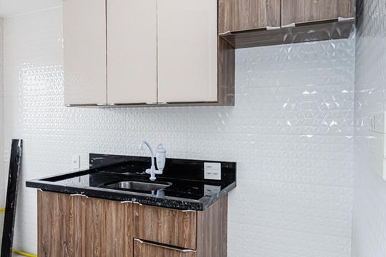 Cozinha de apartamento à venda com 2 quartos, 46m² em Jardim das Gracas, São Paulo