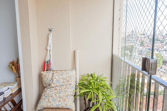 Varanda da Sala de apartamento à venda com 2 quartos, 64m² em Jardim das Laranjeiras, São Paulo