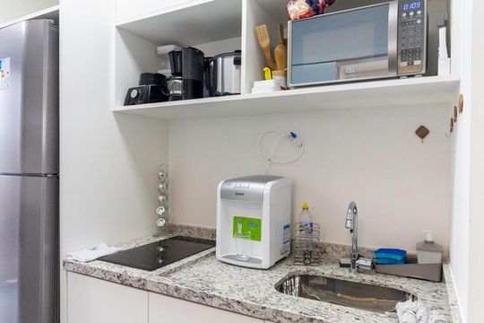 Cozinha de kitnet/studio para alugar com 1 quarto, 22m² em Vila Mariana, São Paulo