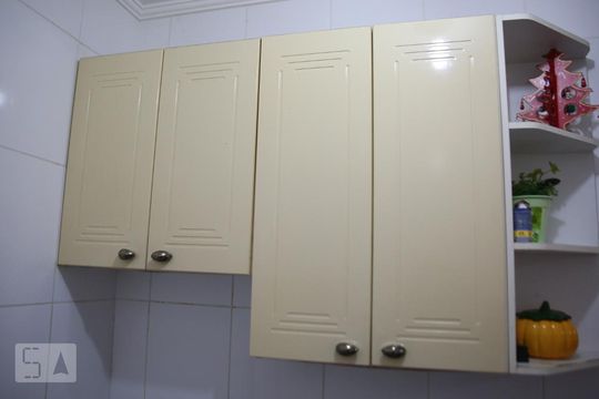 Cozinha de kitnet/studio para alugar com 1 quarto, 30m² em Caiçara, Praia Grande