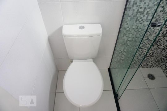 Banheiro da Suíte de casa de condomínio para alugar com 2 quartos, 55m² em Vila Santa Teresa, São Paulo