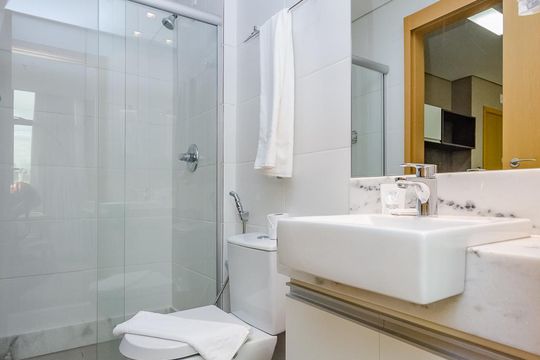 Banheiro Social de apartamento à venda com 1 quarto, 52m² em Luxemburgo, Belo Horizonte