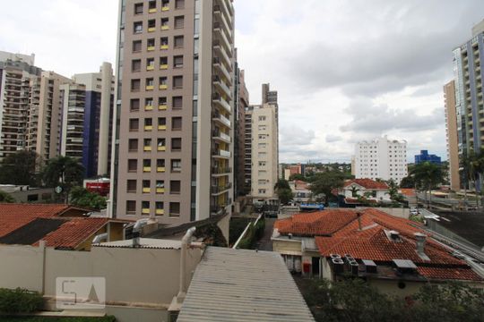 Vista da Sacada da sala de apartamento para alugar com 1 quarto, 50m² em Cambuí, Campinas