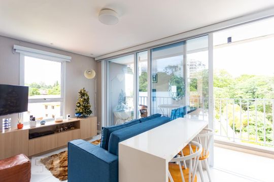 Sala de apartamento à venda com 1 quarto, 37m² em Vila São Francisco, São Paulo