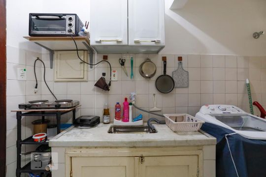 Cozinha de kitnet/studio à venda com 1 quarto, 43m² em Centro, São Paulo