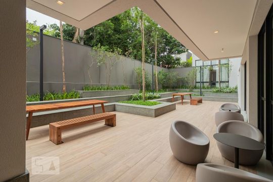 Área comum de kitnet/studio para alugar com 1 quarto, 36m² em Mirandópolis, São Paulo