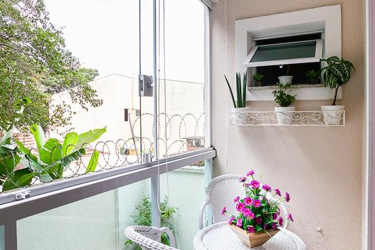 Varanda da Sala de casa de condomínio à venda com 2 quartos, 125m² em Vila Pires, Santo André