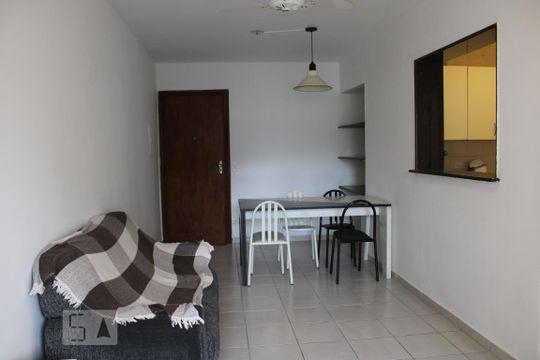 Sala de apartamento para alugar com 1 quarto, 57m² em Loteamento João Batista Julião, Guarujá