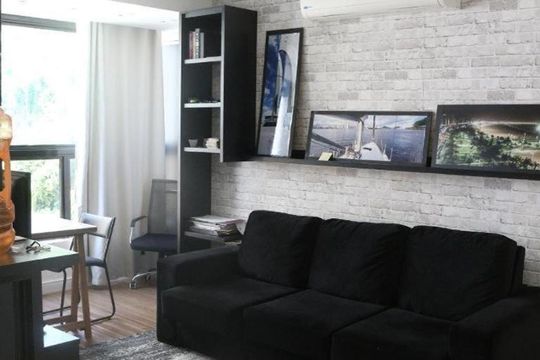 Sala de apartamento para alugar com 1 quarto, 42m² em Itararé, São Vicente