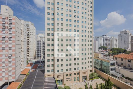 Vista da Suíte de apartamento para alugar com 1 quarto, 32m² em Pinheiros, São Paulo