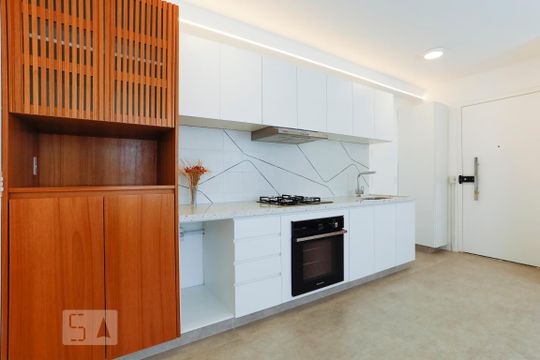 Cozinha de kitnet/studio à venda com 1 quarto, 40m² em Bela Vista, São Paulo