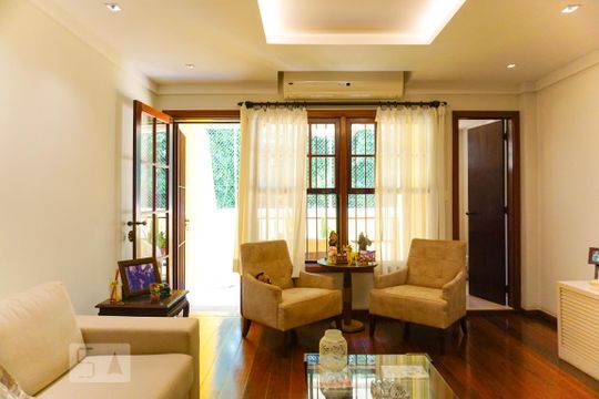 Sala de casa de condomínio para alugar com 4 quartos, 263m² em Barra da Tijuca, Rio de Janeiro