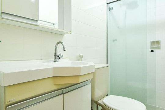 Banheiro de kitnet/studio à venda com 1 quarto, 39m² em Santa Cecília, São Paulo