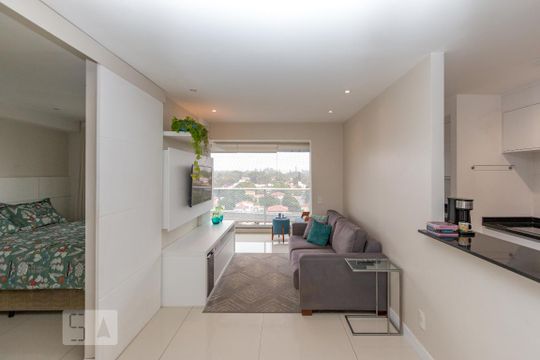 Sala de apartamento à venda com 1 quarto, 49m² em Campo Belo, São Paulo