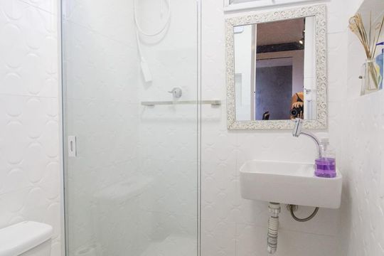 Banheiro do Escritório de apartamento à venda com 3 quartos, 100m² em Barra da Tijuca, Rio de Janeiro
