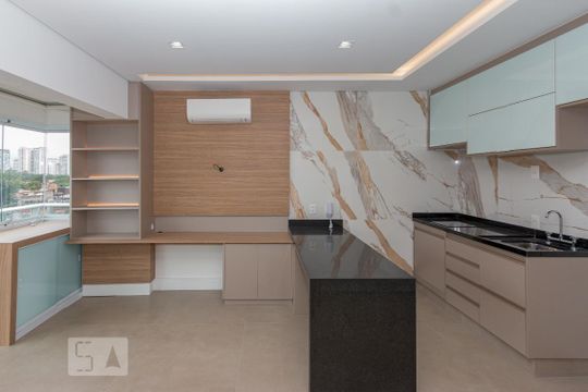 Sala/Cozinha de apartamento para alugar com 1 quarto, 37m² em Vila Gertrudes, São Paulo