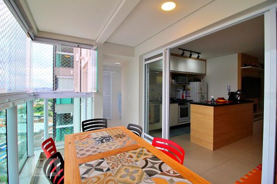 Varanda Gourmet de apartamento à venda com 2 quartos, 83m² em Parque Bandeirante, Santo André
