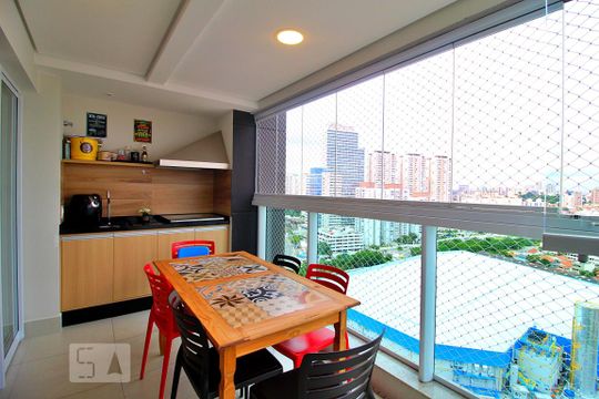 Varanda Gourmet de apartamento à venda com 2 quartos, 83m² em Parque Bandeirante, Santo André