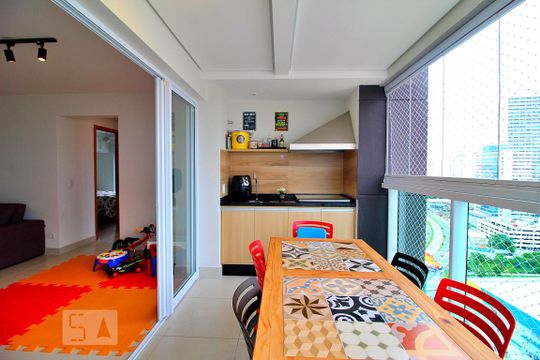 Varanda Gourmet de apartamento à venda com 2 quartos, 83m² em Parque Bandeirante, Santo André