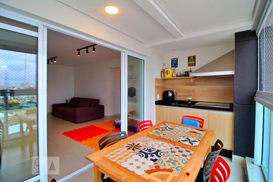 Varanda Gourmet de apartamento à venda com 2 quartos, 83m² em Parque Bandeirante, Santo André