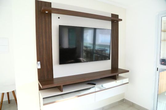Detalhe Sala de apartamento para alugar com 2 quartos, 103m² em Caiçara, Praia Grande