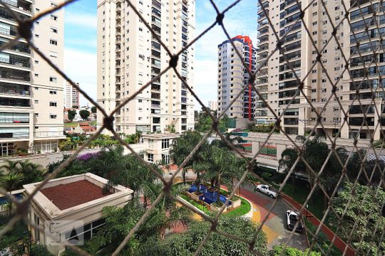 Vista da Suíte 1 de apartamento à venda com 3 quartos, 135m² em Vila Gilda, Santo André