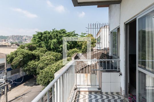 Varanda  de apartamento à venda com 1 quarto, 42m² em Benfica, Rio de Janeiro