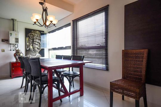 Sala de jantar de kitnet/studio para alugar com 1 quarto, 70m² em Panamby, São Paulo