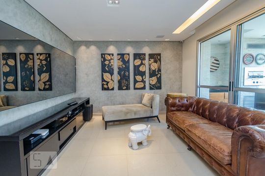Sala de apartamento à venda com 3 quartos, 126m² em Vila da Serra, Nova Lima