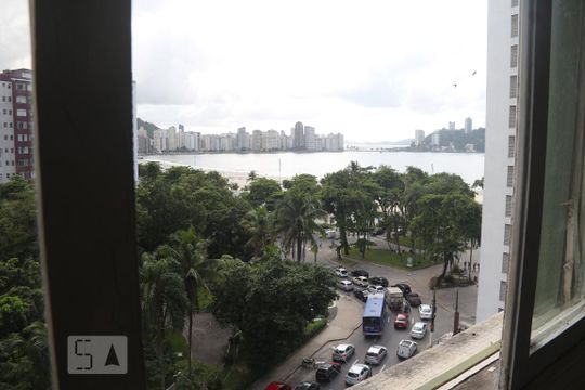 Sala de apartamento para alugar com 1 quarto, 68m² em Centro, São Vicente