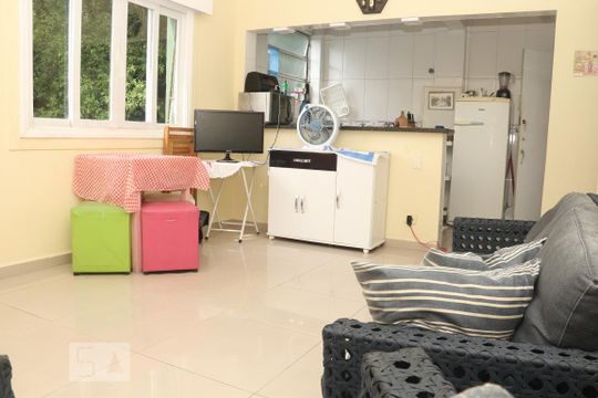 Sala de apartamento para alugar com 1 quarto, 68m² em Centro, São Vicente