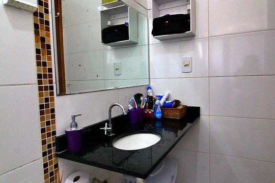Banheiro da Suíte de apartamento à venda com 3 quartos, 140m² em Vila Guiomar, Santo André