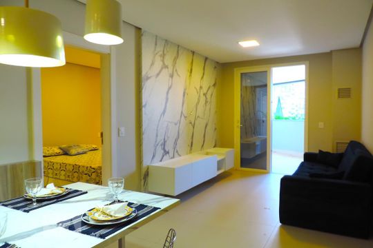 Sala de apartamento para alugar com 1 quarto, 60m² em Centro, Florianópolis