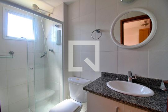 Banheiro da Suíte de apartamento à venda com 3 quartos, 88m² em Vila Valparaíso, Santo André