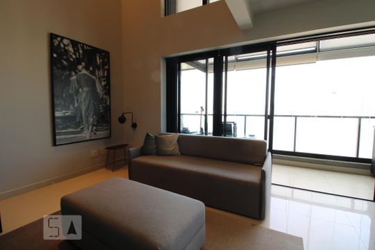Sala de apartamento para alugar com 1 quarto, 58m² em Campo Belo, São Paulo