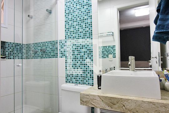 Banheiro do Quarto 1 - Suíte de apartamento à venda com 2 quartos, 84m² em Centro, São Bernardo do Campo