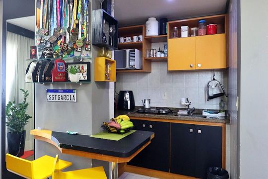 Cozinha de apartamento à venda com 1 quarto, 44m² em Centro, Santo André