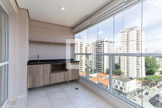 Varanda de kitnet/studio para alugar com 1 quarto, 33m² em Brooklin Paulista, São Paulo