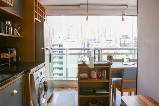 Vista da Sala de apartamento à venda com 1 quarto, 36m² em Barra Funda, São Paulo