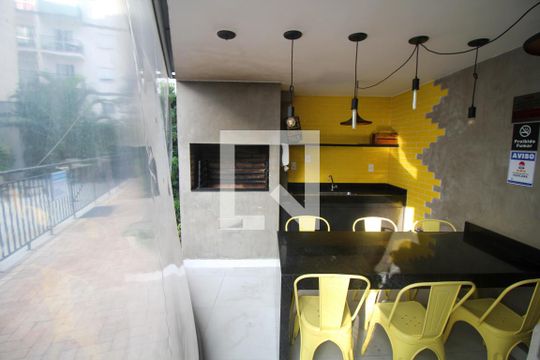 Área comum - Churrasqueira de kitnet/studio para alugar com 1 quarto, 40m² em Brás, São Paulo