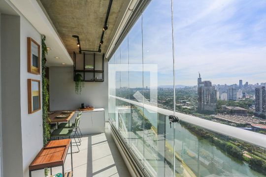 Varanda da Sala Studio de apartamento para alugar com 1 quarto, 38m² em Butantã, São Paulo