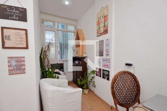 Área comum da sala  de apartamento à venda com 1 quarto, 43m² em Catete, Rio de Janeiro