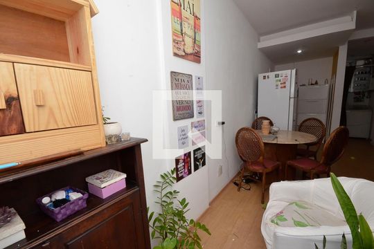 Área comum da sala  de apartamento à venda com 1 quarto, 43m² em Catete, Rio de Janeiro