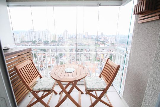 Sacada Sala de apartamento à venda com 1 quarto, 42m² em Lauzane Paulista, São Paulo