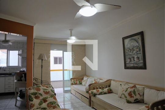 Sala de apartamento para alugar com 1 quarto, 51m² em Caiçara, Praia Grande