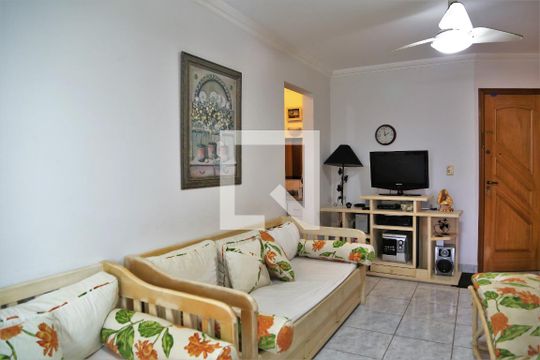 Sala de apartamento para alugar com 1 quarto, 51m² em Caiçara, Praia Grande