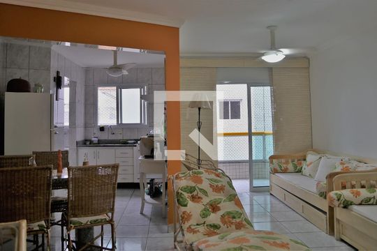 Sala de apartamento para alugar com 1 quarto, 51m² em Caiçara, Praia Grande