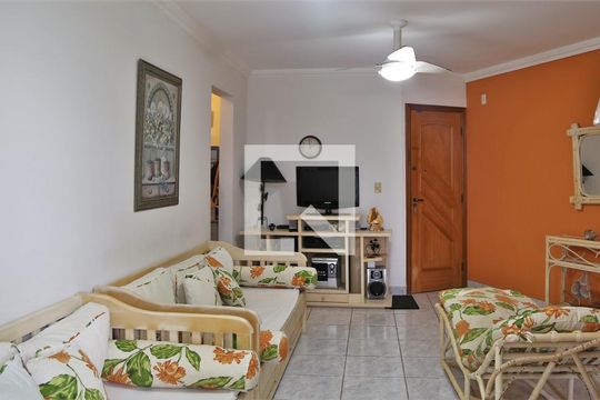 Sala de apartamento para alugar com 1 quarto, 51m² em Caiçara, Praia Grande